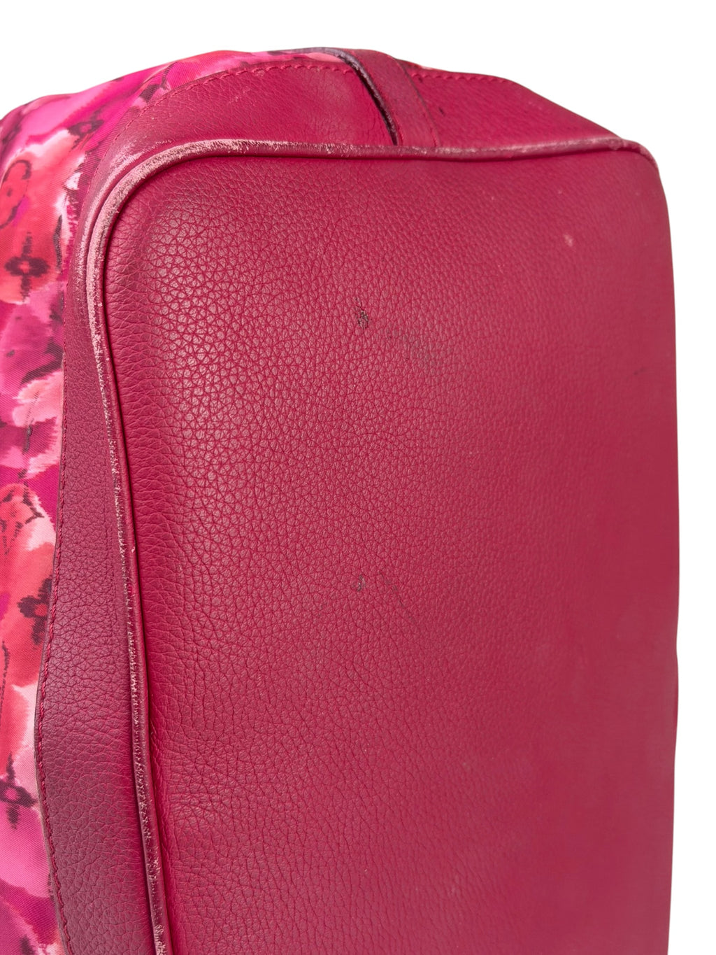 Louis Vuitton Pink Leather Trim Floral Ikat Noefull PM