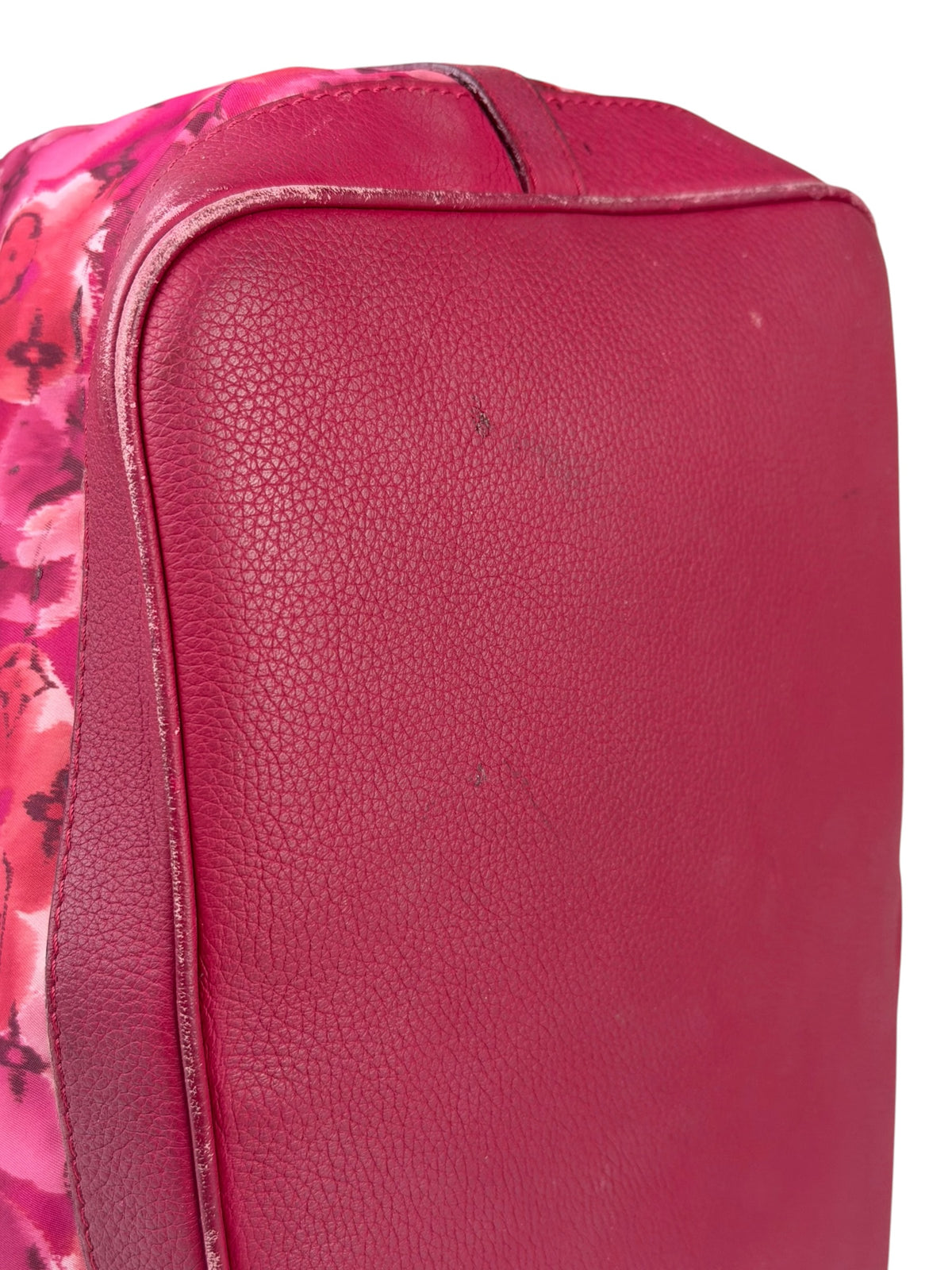 Louis Vuitton Pink Leather Trim Floral Ikat Noefull PM