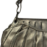 Bottega Veneta Metallic Pleated Shoulder Bag