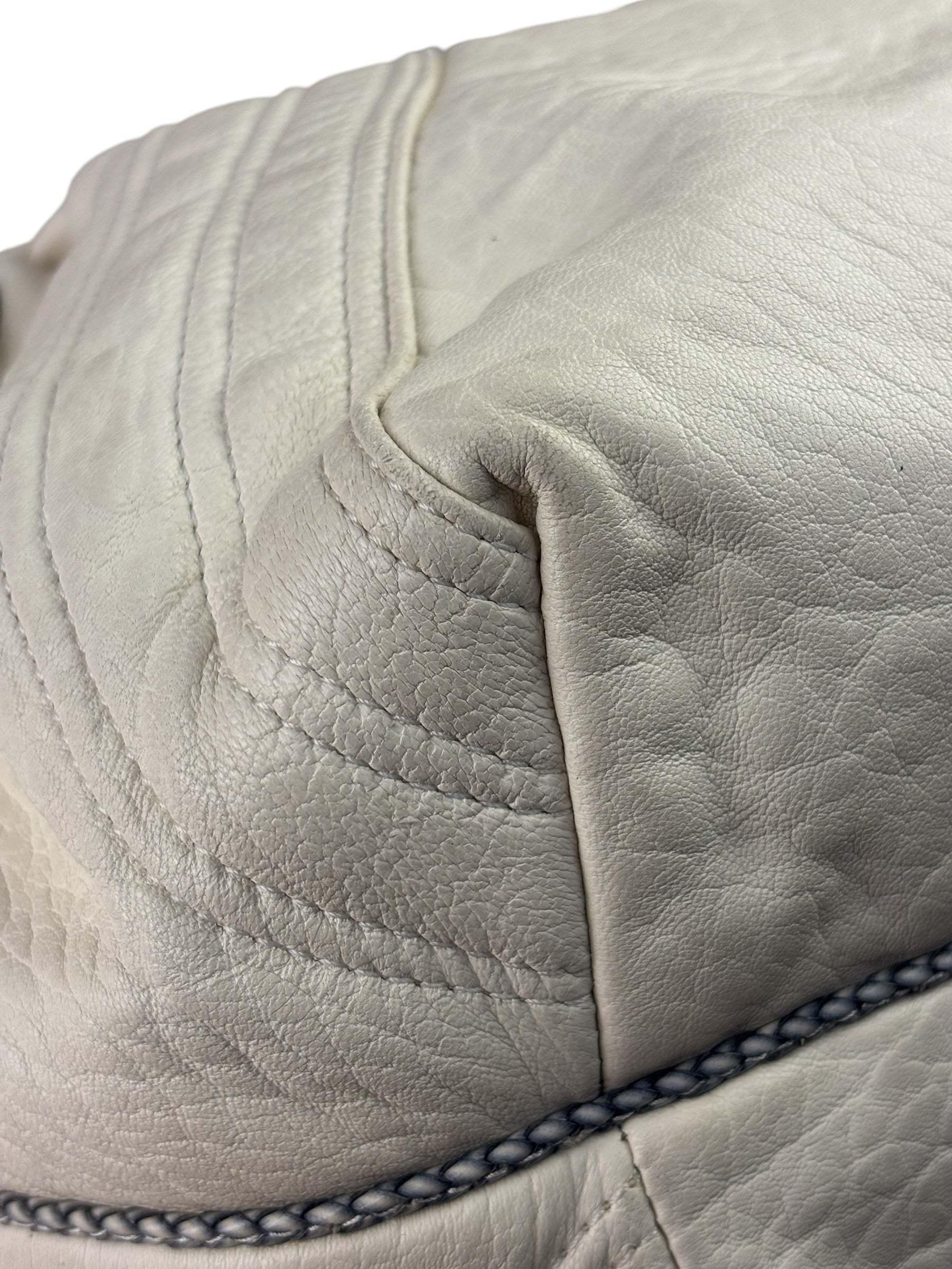 Fendi Vintage White Nappa Leather Spy Shoulder Bag