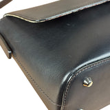 Burberry Vintage Black Leather Flap Shoulder Bag