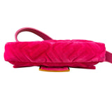 Fendi Pink Zucca Velvet Baguette Belt Bag
