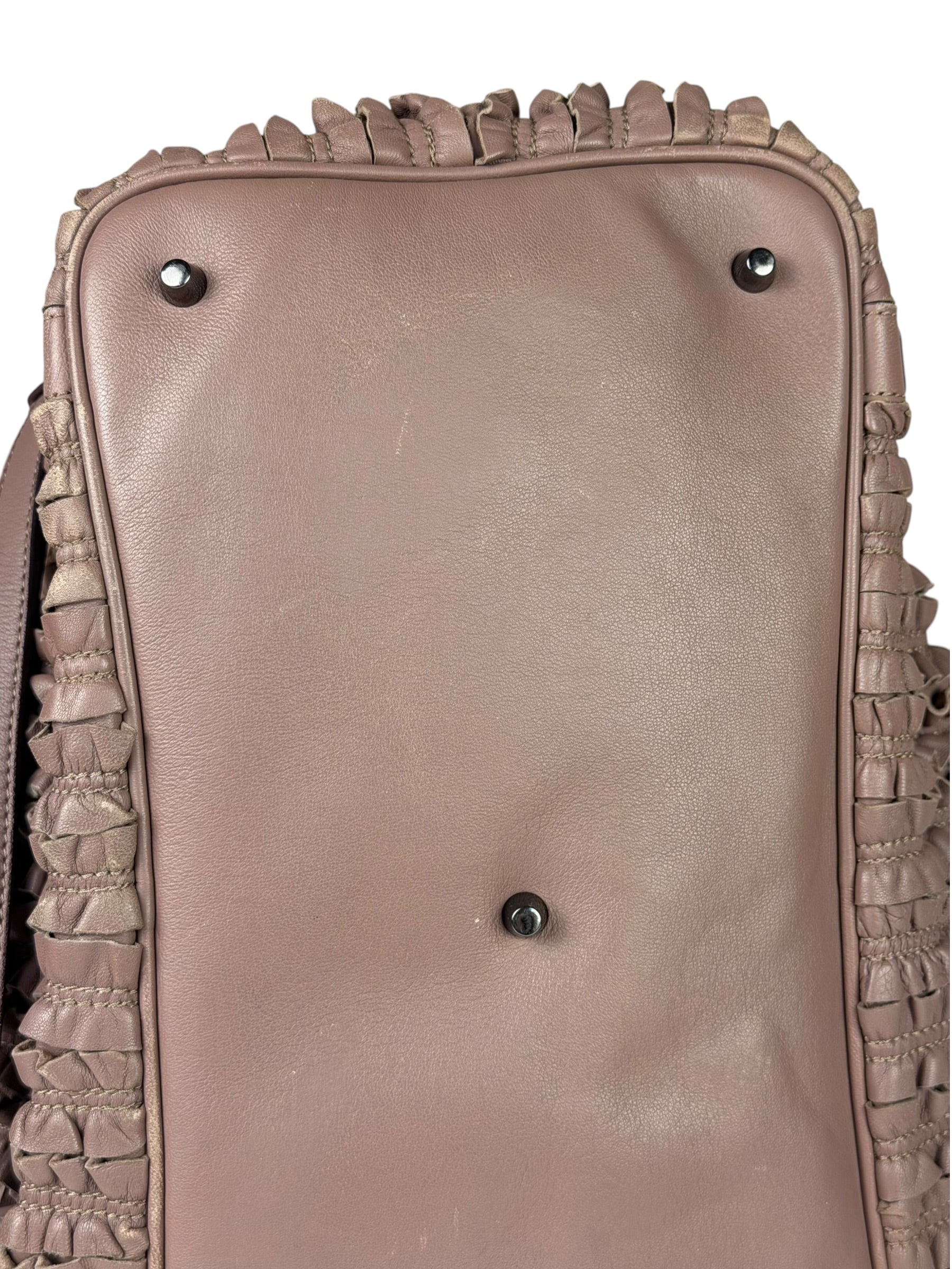 Burberry Purple Leather Ruffled Lowery Bag