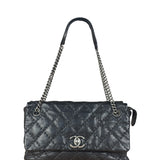Chanel Black Leather Paris Moscow Flap/Chain Shoulder Bag 2005
