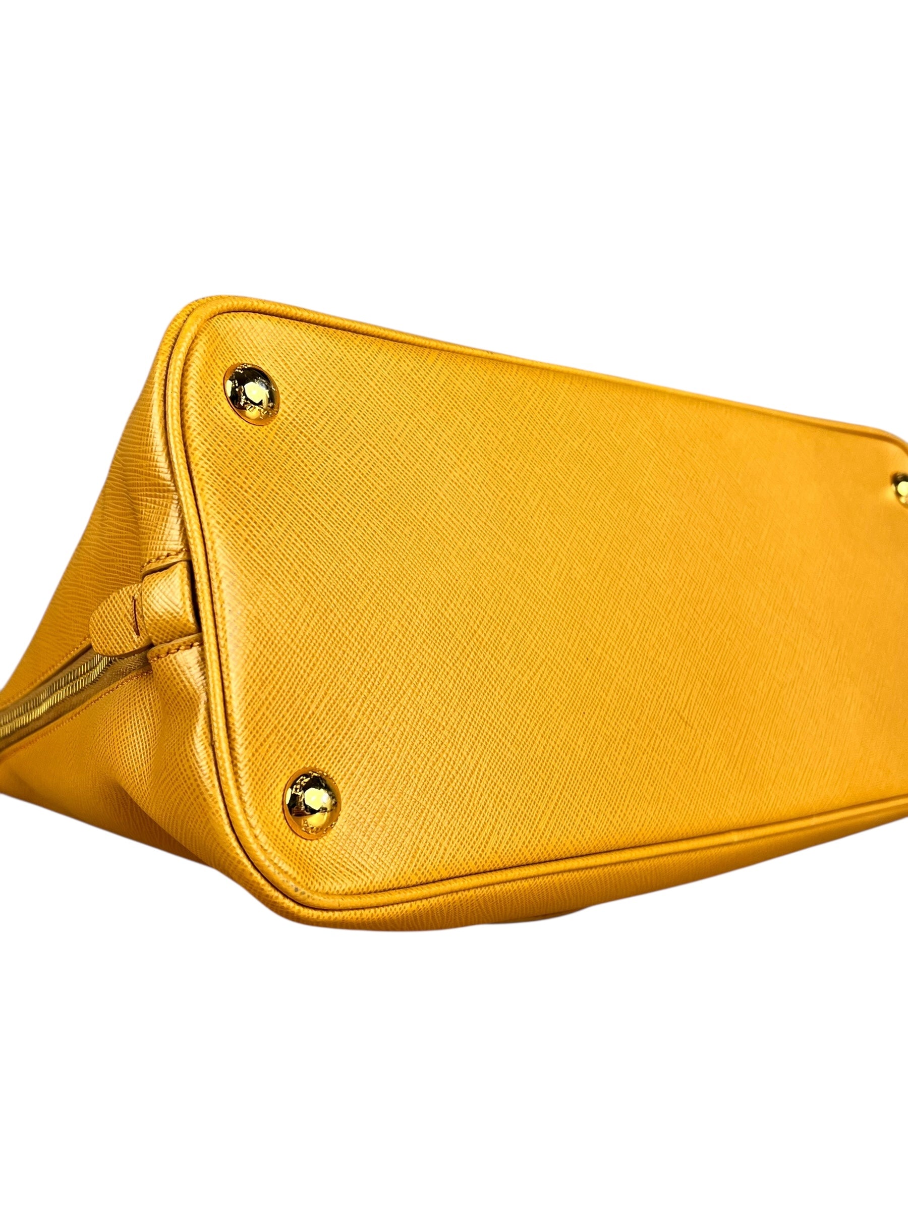 Prada Saffiano Promenade Handbag Mustard