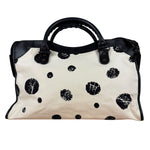 Balenciaga City Bag Canvas Leather Black Beige
