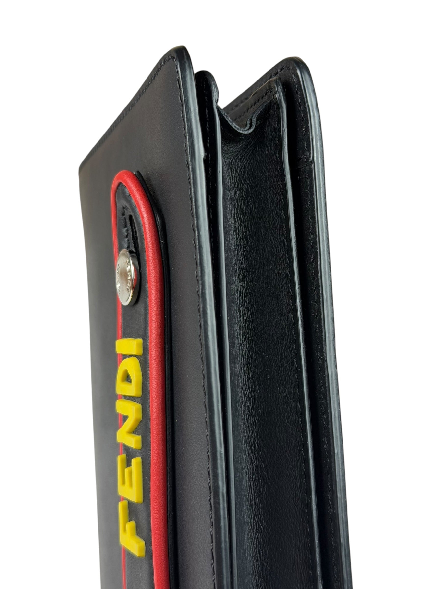 Fendi Black Leather Think Fendi Clutch