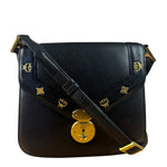 MCM Vintage Black Leather Crossbody Bag