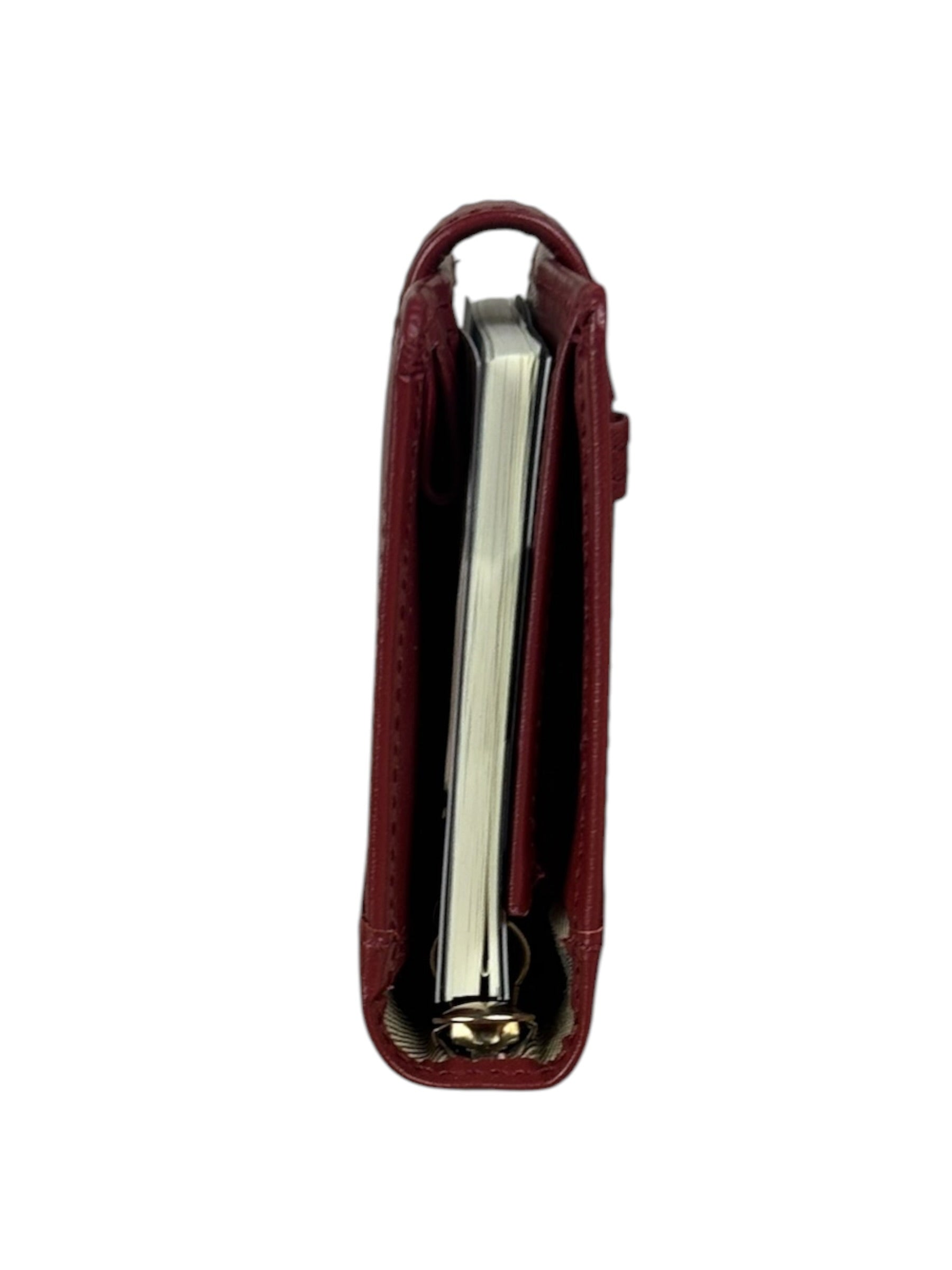 Burberry Red Leather London 5-Ring System Binder Planner