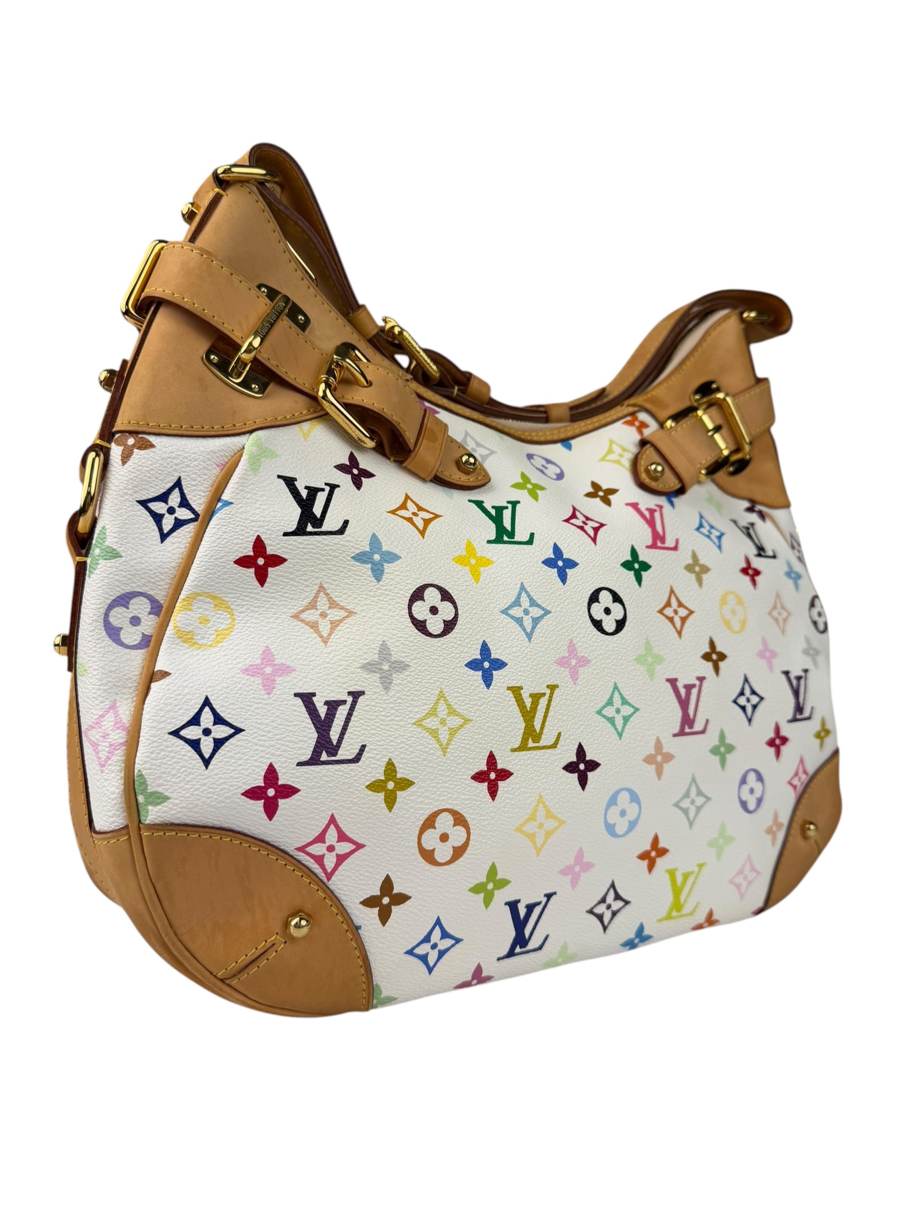 Louis Vuitton White Murakami Greta Hobo Shoulder Bag