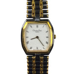 Christian Dior White Dial Black & Gold Bar Link Band