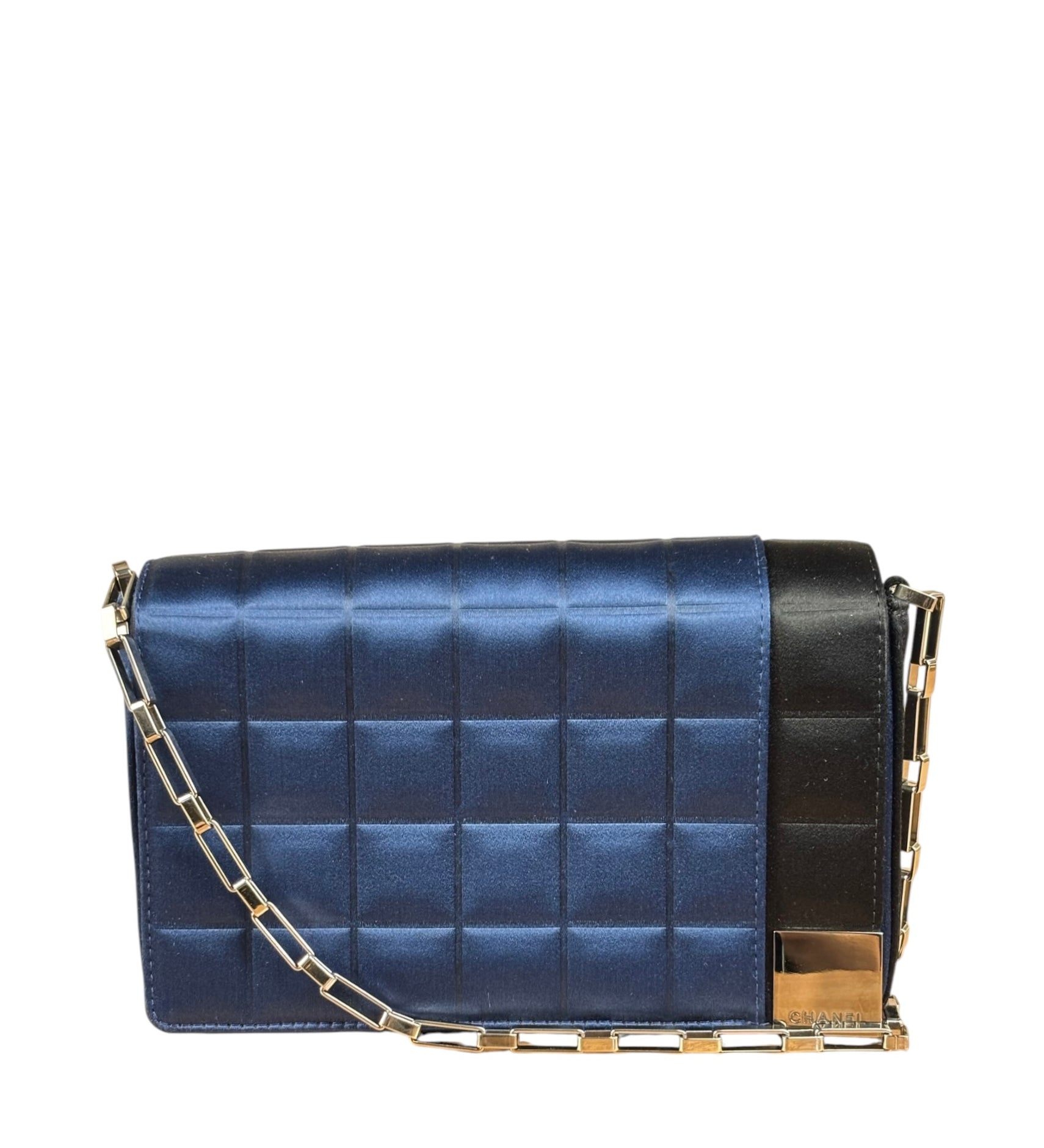 Chanel Bicolor Satin Chocolate Bar Flap Bag 2002