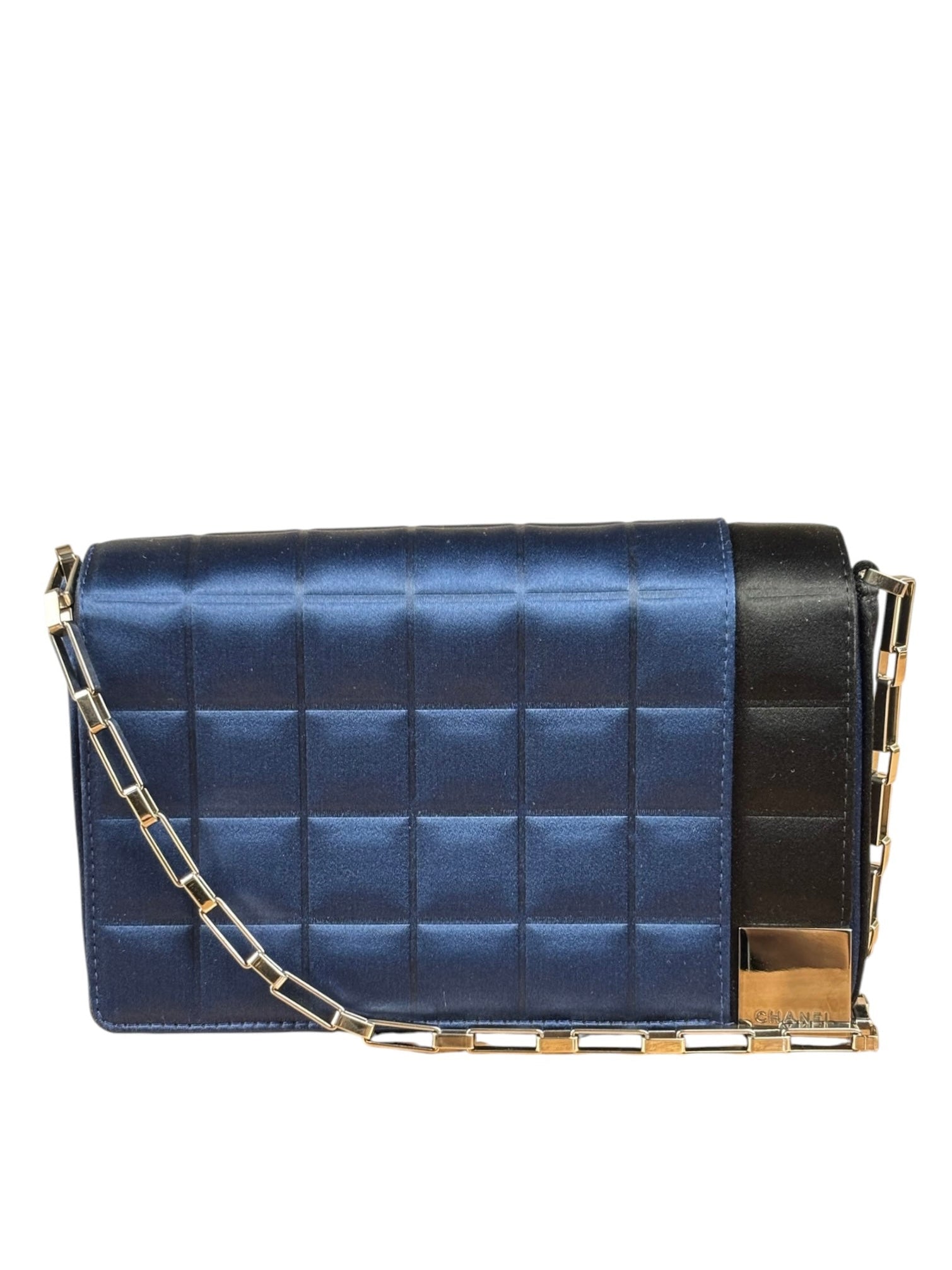 Chanel Bicolor Satin Chocolate Bar Flap Bag 2002