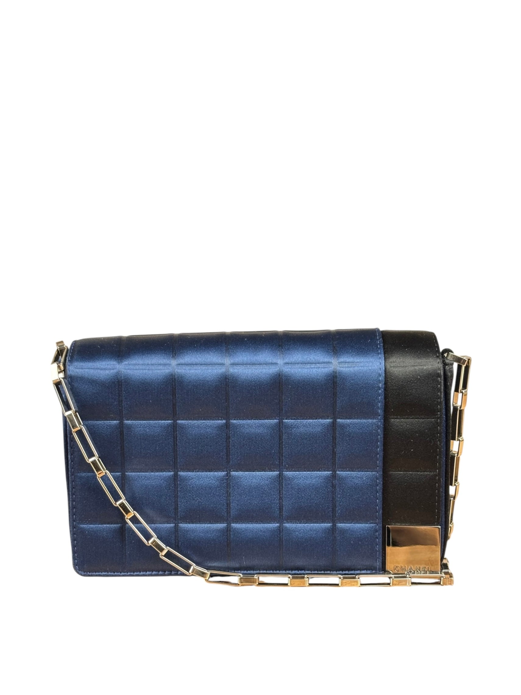 Chanel Bicolor Satin Chocolate Bar Flap Bag 2002