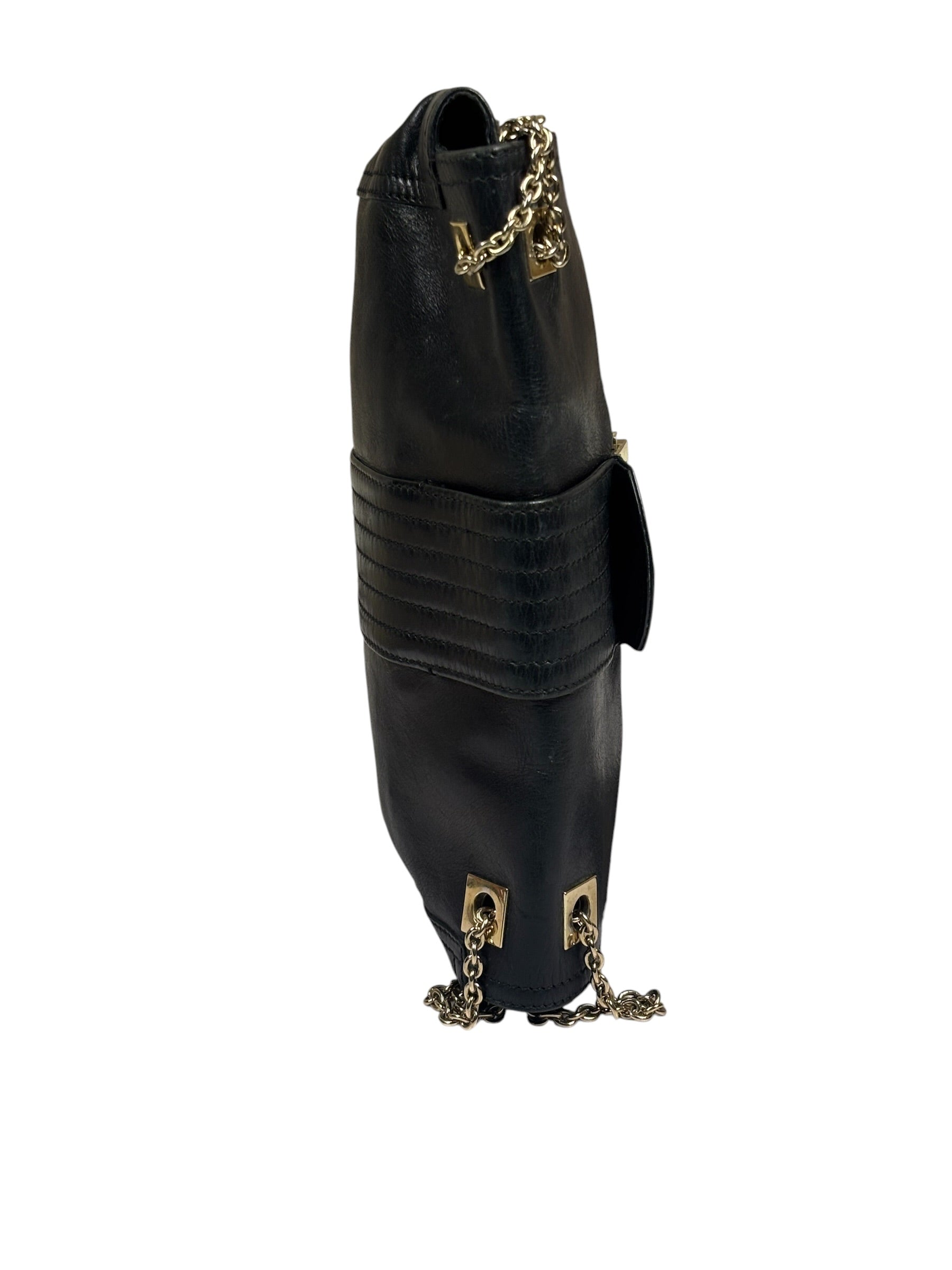 Fendi Black Leather Maxi Baguette