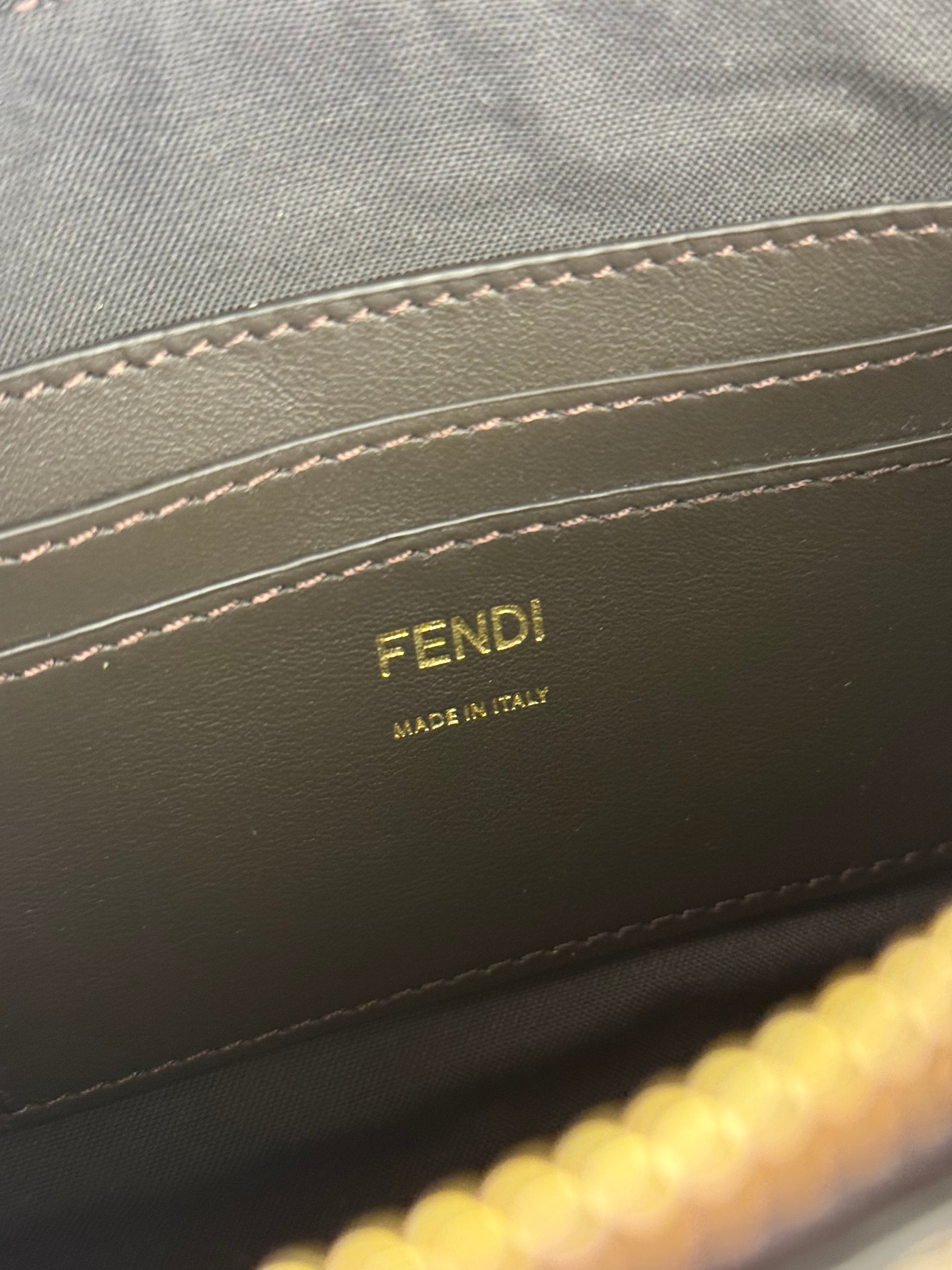 Fendi FF Floral Coated Canvas Chain Pochette