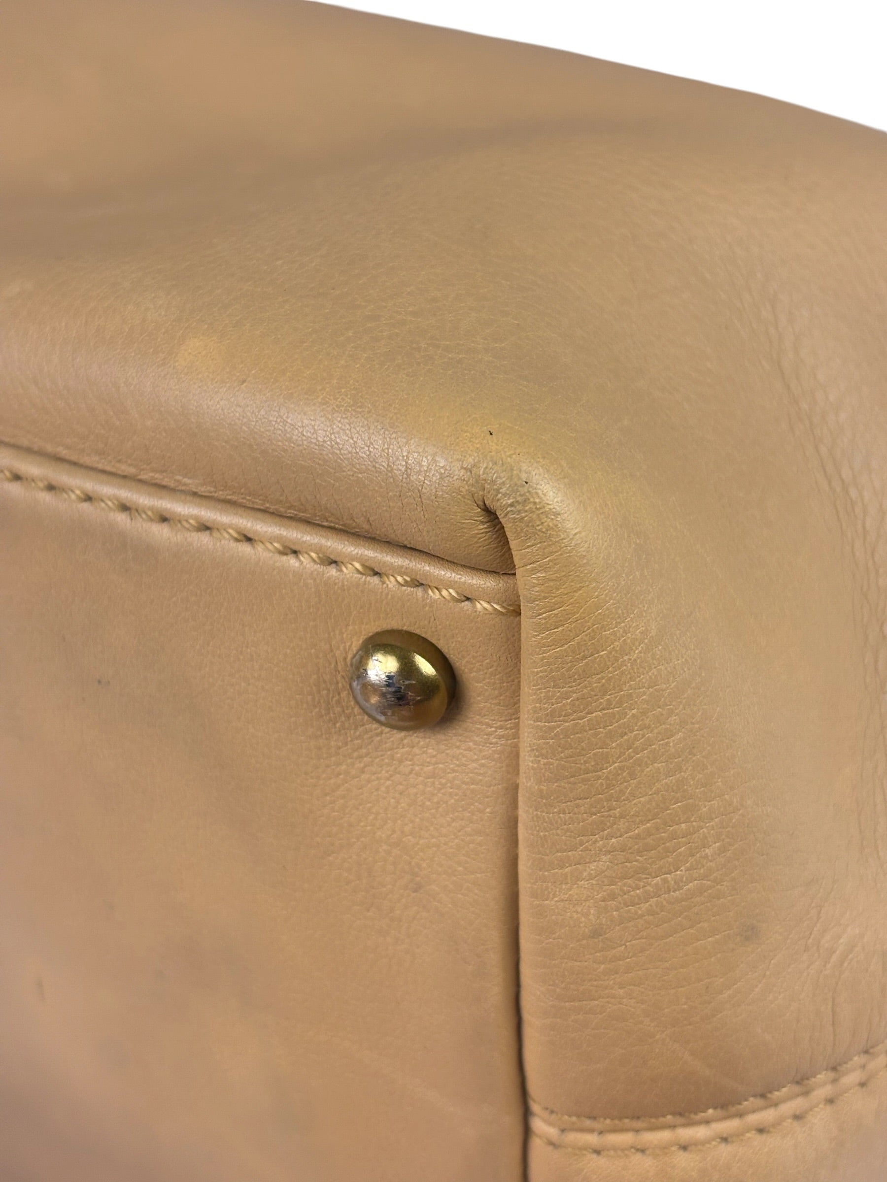 Chanel Turnlock CC Tan Leather Tote 2002