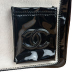 Chanel Vintage Black Patent Pony Hair Chain Pocket Tote 2005