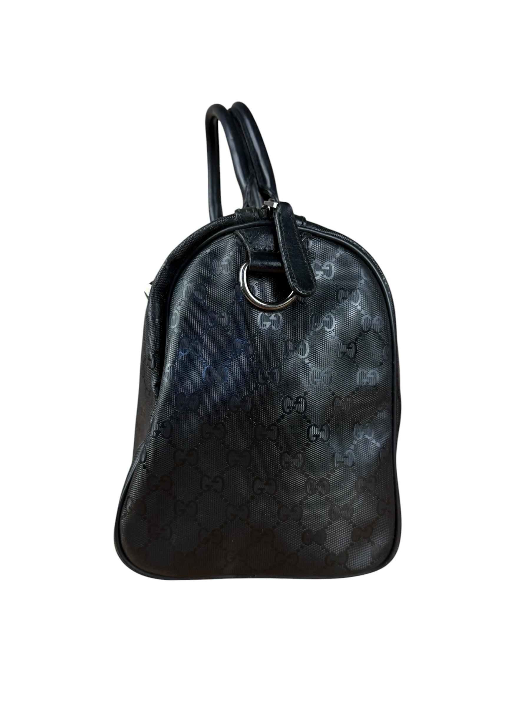 Gucci GG Black Leather Joy Boston Imprime Hand Bag