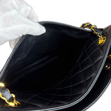 Chanel Black Lambskin Shopper Tote 90s