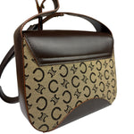 Celine Brown Leather Trim C Macadam Hobo Bag