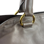 Prada Neutral Taupe Vitello Daino Leather Side Zip Large Shopper Tote