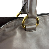 Prada Neutral Taupe Vitello Daino Leather Side Zip Large Shopper Tote
