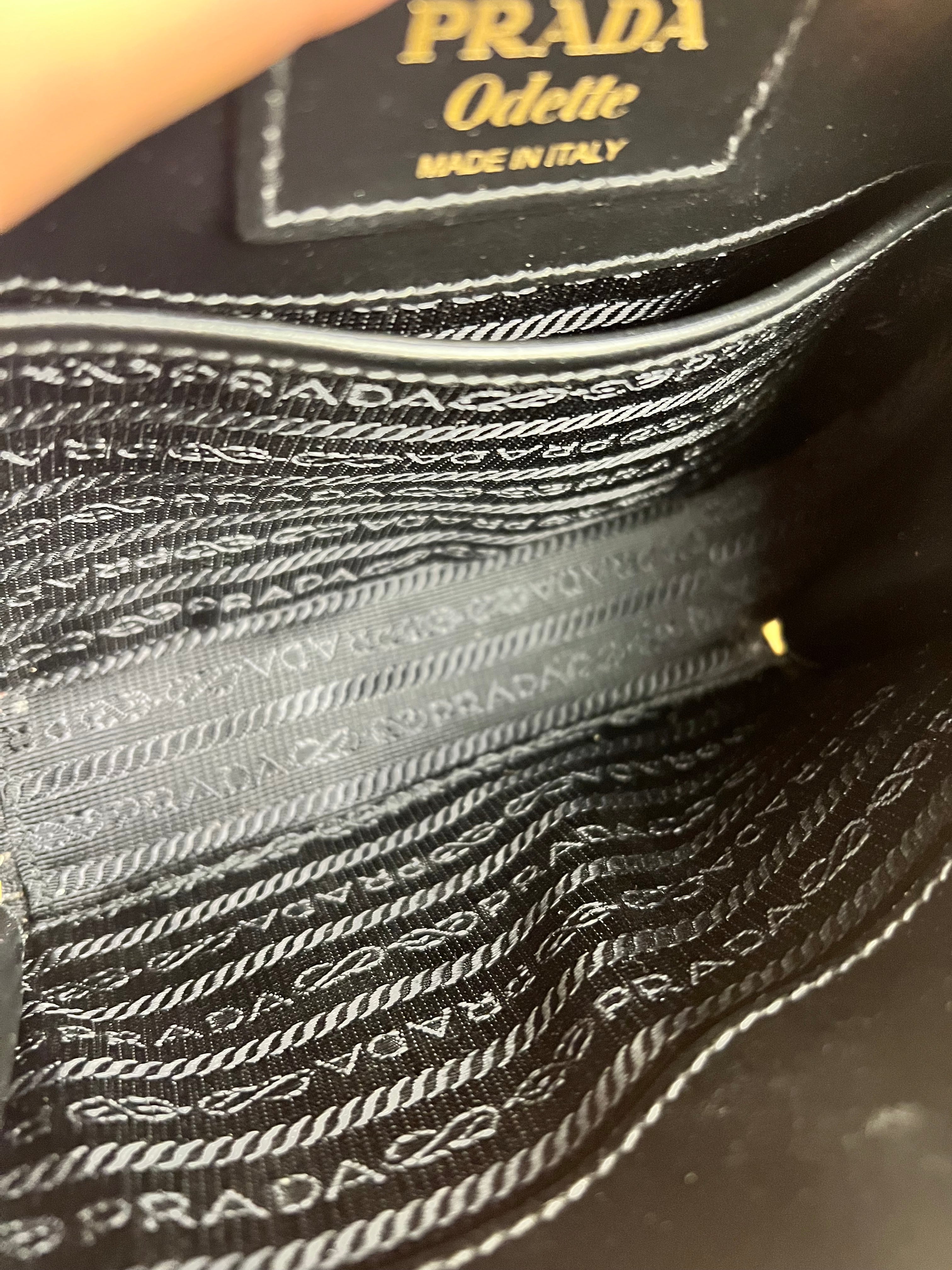 Prada Black Leather Odette Crossbody