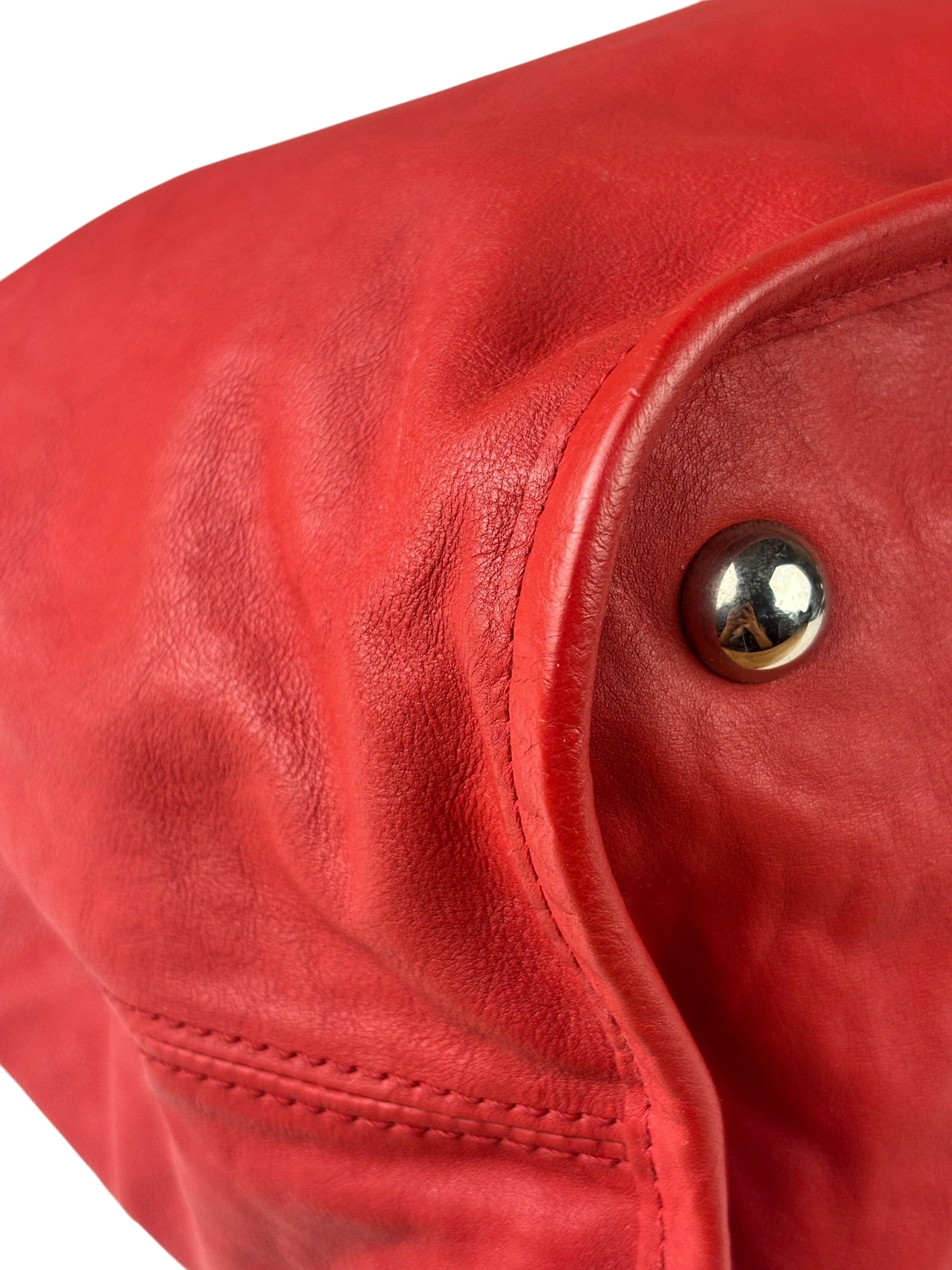 Chanel Red Quilted Leather Natural Beauty Chain Tote 2010