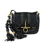 Gucci Black Leather Snaffle Bit Shoulder Bag