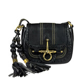 Gucci Black Leather Snaffle Bit Shoulder Bag