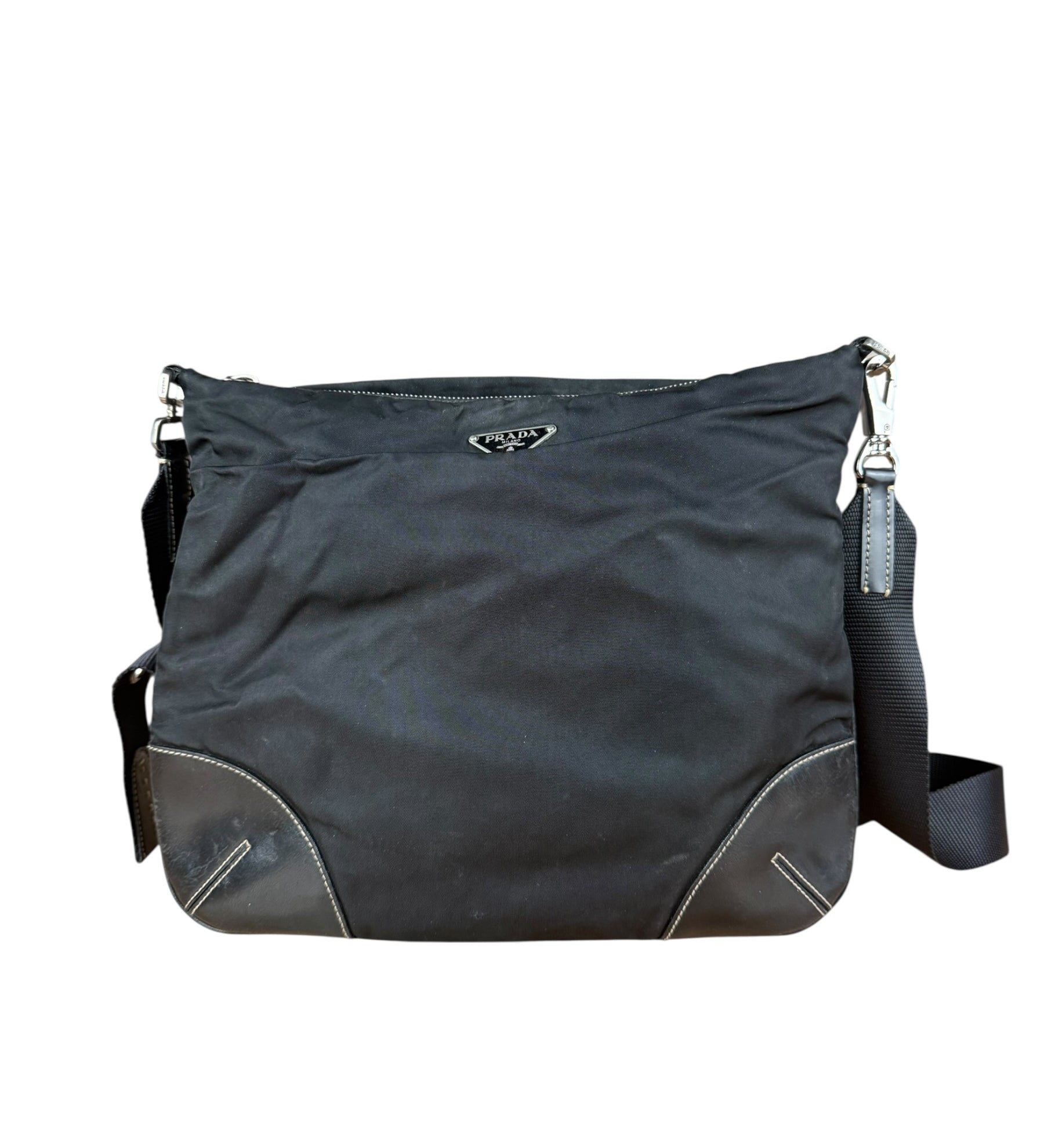 Prada Vintage Black Nylon Crossbody Bag