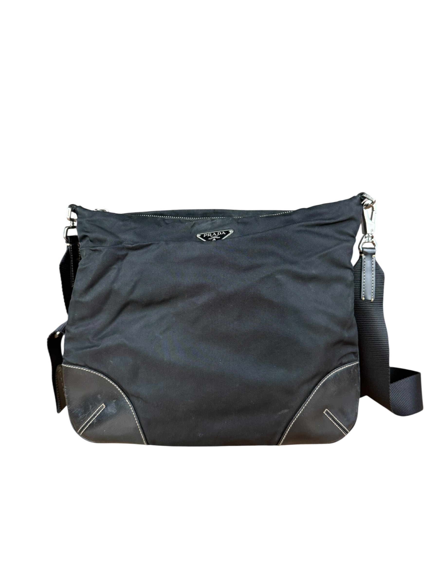 Prada Vintage Black Nylon Crossbody Bag