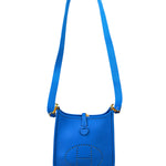 Hermes Bleu Hydra Leather Clemence Cordage Mini Evelyne TMP16