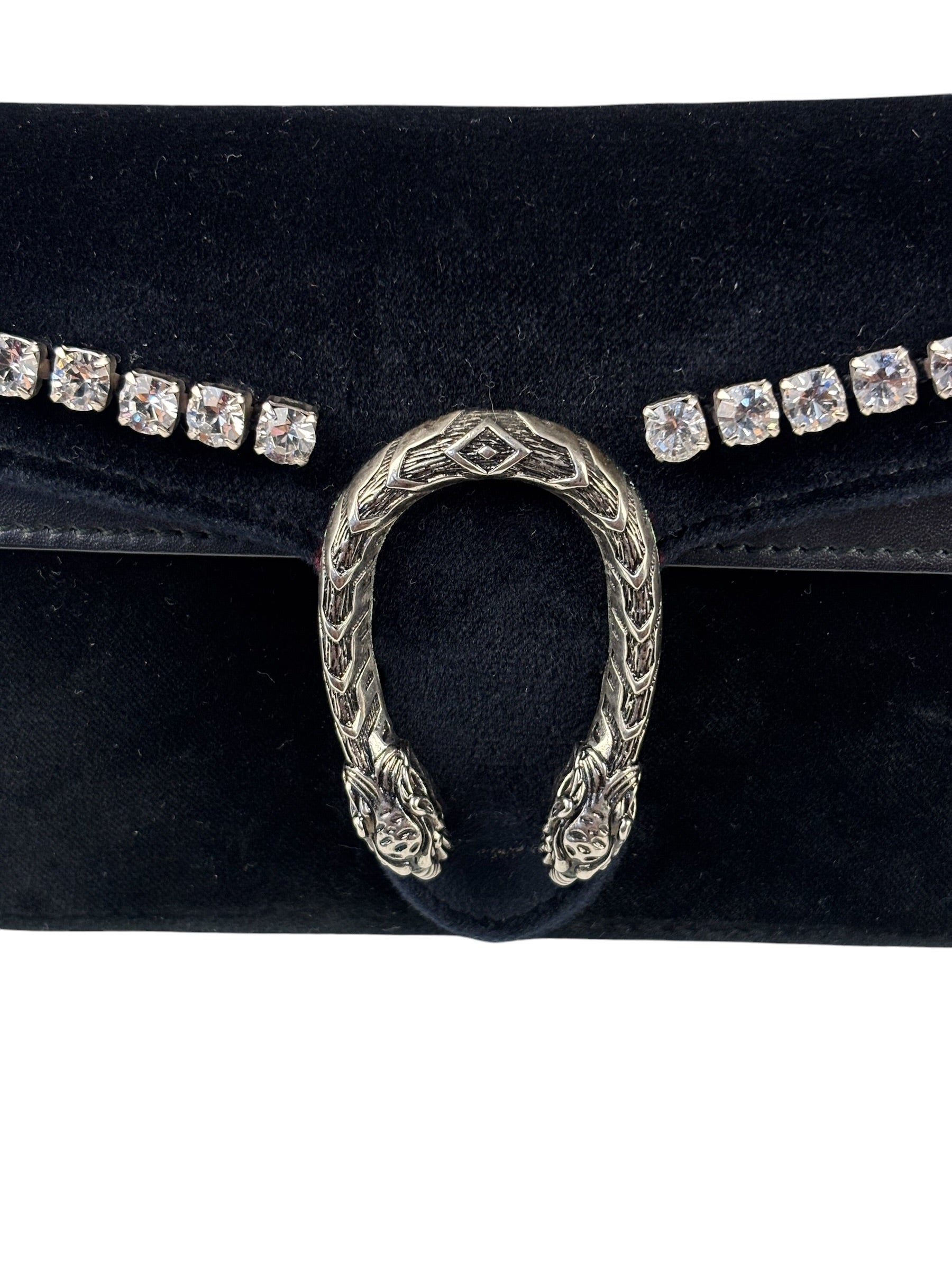 Gucci Mini Velvet Black Rhinestone Dionysus Crossbody