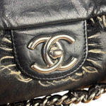 Chanel Black Classic Flap Tweed Shoulder Bag 2010