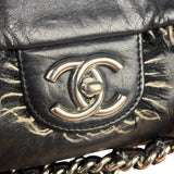 Chanel Black Classic Flap Tweed Shoulder Bag 2010