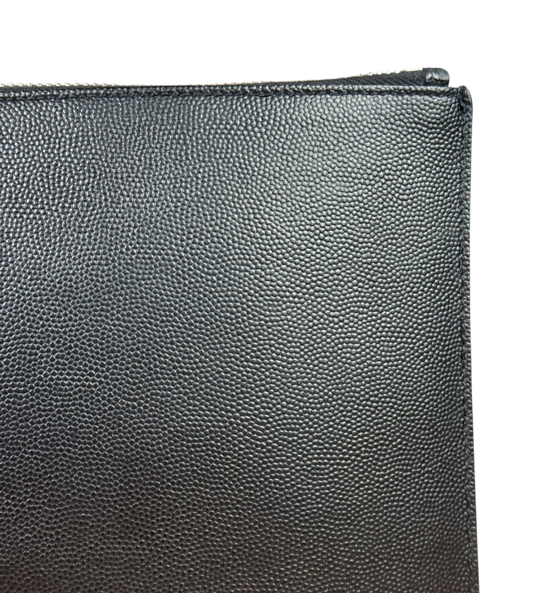 Yves Saint Laurent Black Grain De Poudre Zipped Tablet Holder