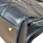 Chanel Vintage Black Quilted Mademoiselle Leather Shoulder Bag