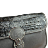 Gucci Vintage Grey Leather Flap Clutch