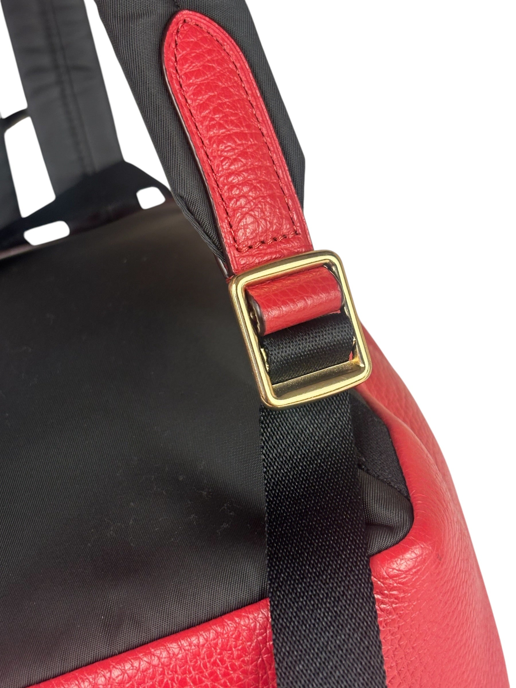 Coach Red Pebbled Mini Charlie Backpack