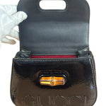 Gucci Bamboo Mini Top Handle Patent Leather Black