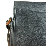 Burberry Vintage Black Pebbled Leather Crossbody Flap Bag