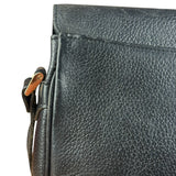 Burberry Vintage Black Pebbled Leather Crossbody Flap Bag