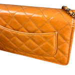Chanel Orange Patent Leather Flap Wallet on Chain Bag