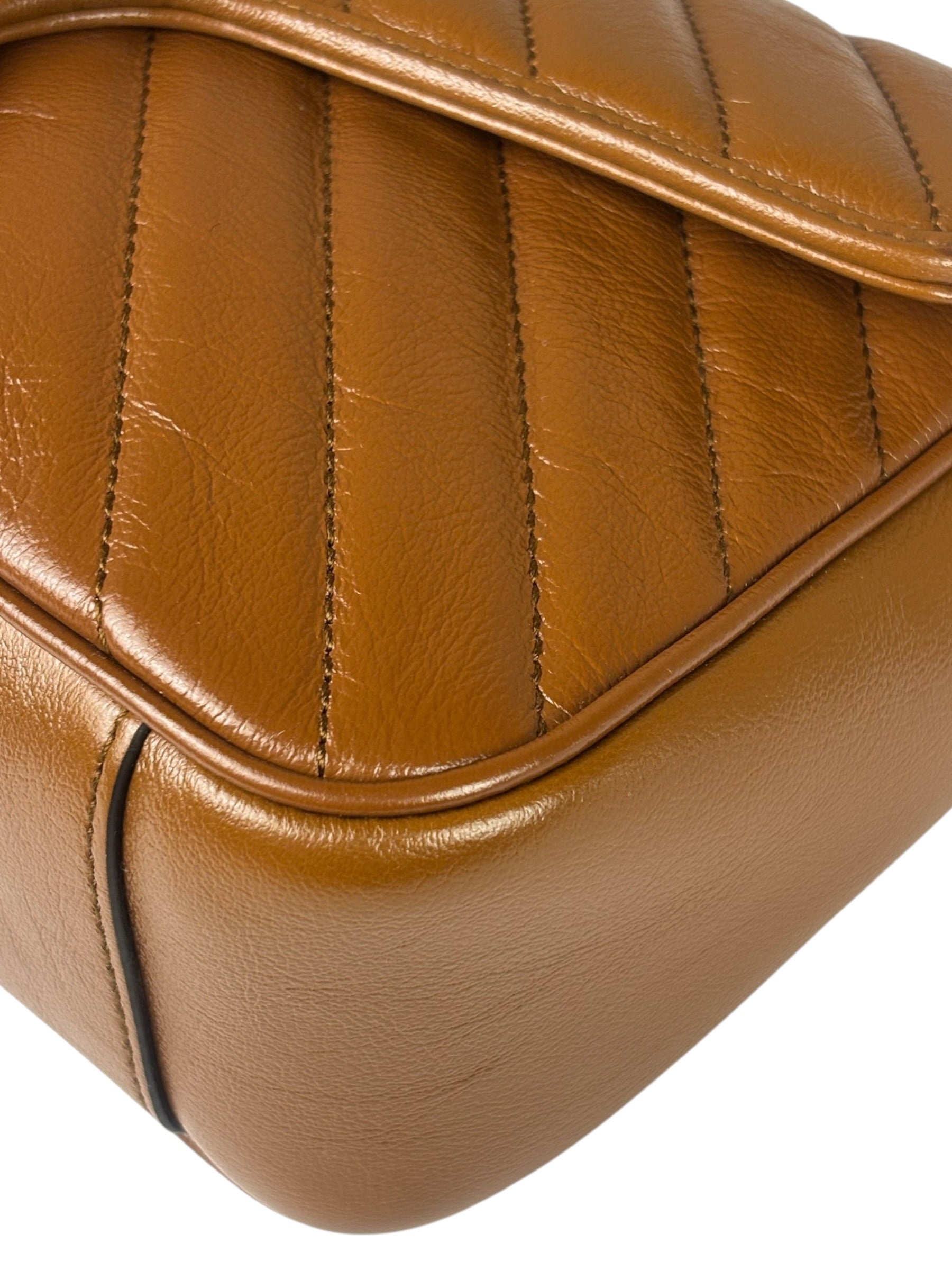 Gucci Brown Leather Marmont Shoulder Bag