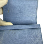 Gucci Blue Leather Marmont Card Case Wallet