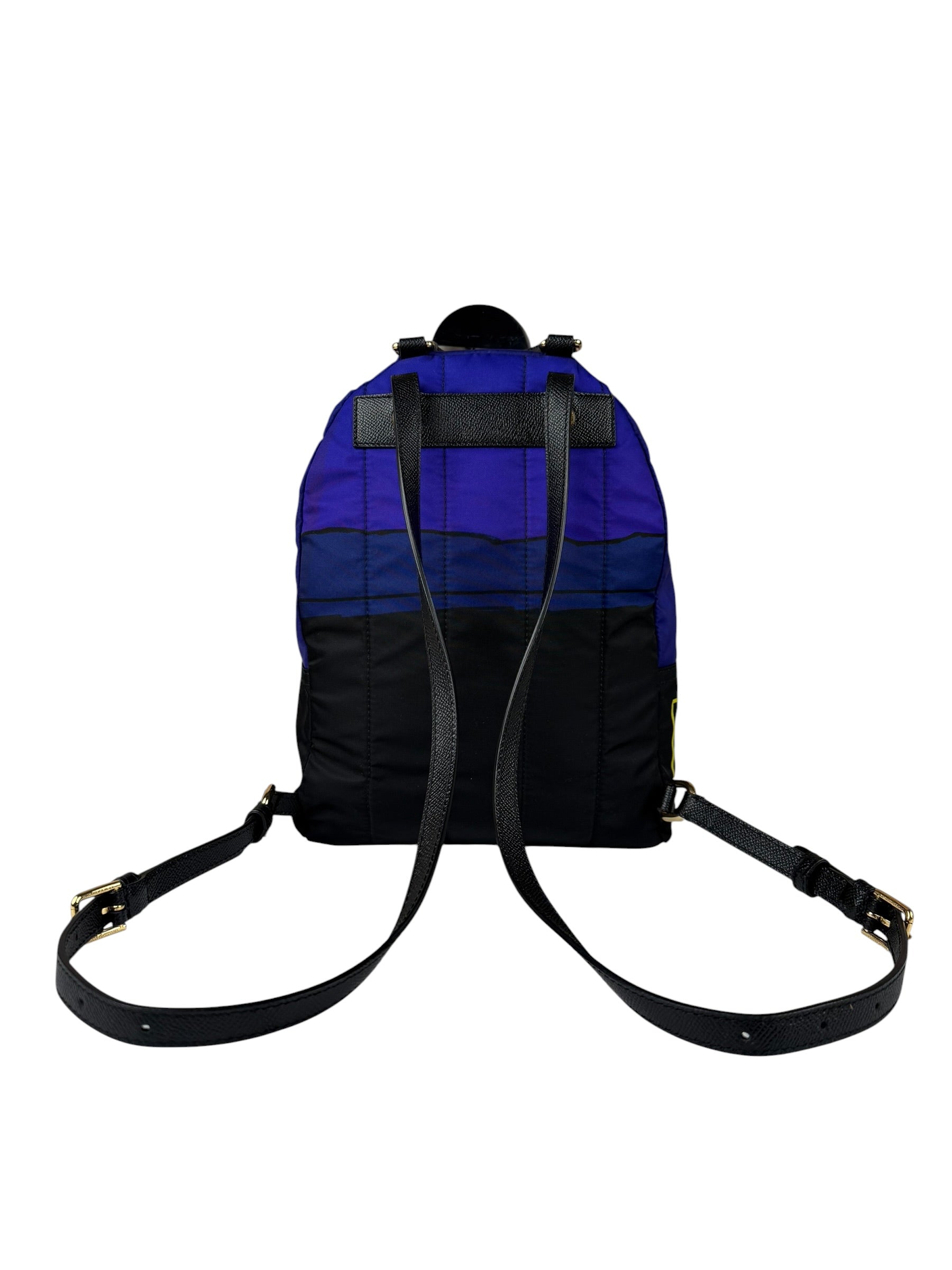 Dolce & Gabbana Multicolor Nylon Leather Trim Super Pig Cartoon Backpack
