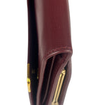 Cartier Burgundy Leather Trifold Long Wallet