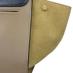 Celine Tri-Color Beige Leather/Suede Trapeze Medium Two-Way Bag